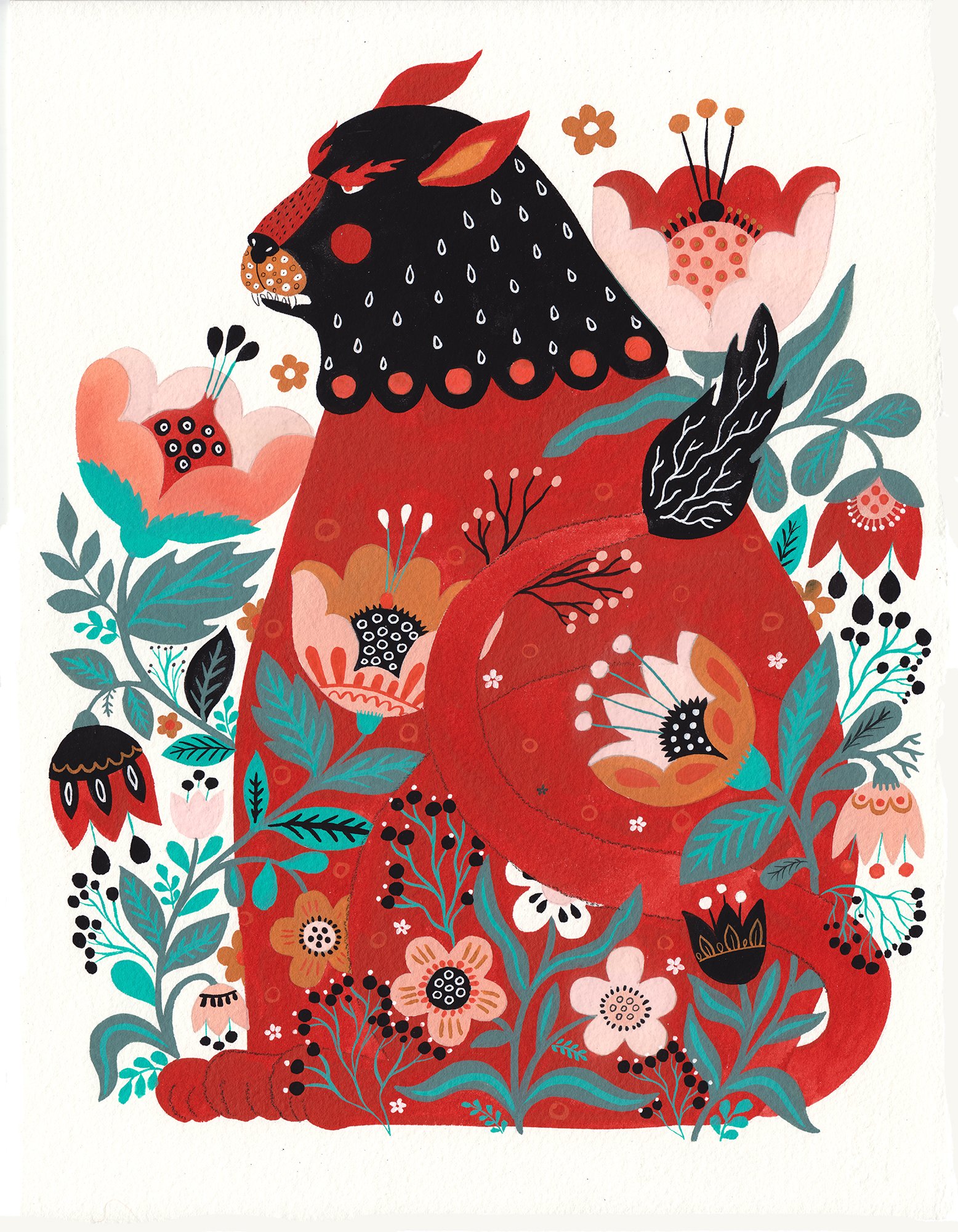 Folk Illustration by Dinara Mirtalipova